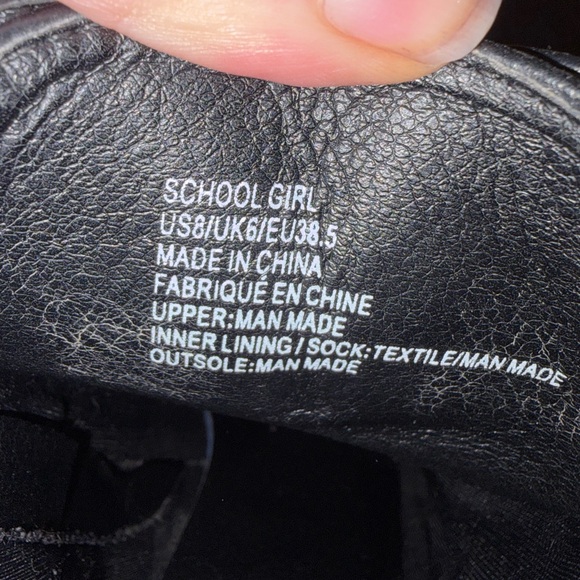 🎉HP!🎉 Black Ankle Boots with Gold Accents “School Girl” Moto Platform Heels - Picture 8 of 12